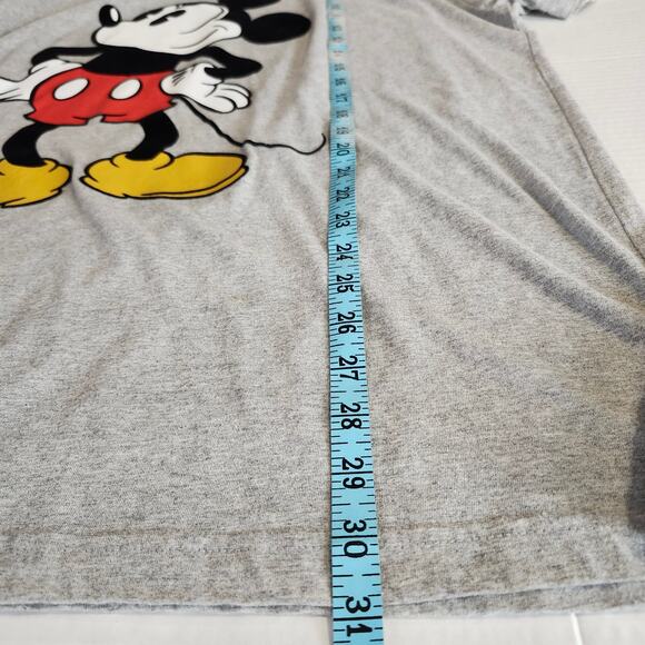 Disney Mickey Mouse Men's Short Sleeve T-Shirt Gray X-Large  Felt Logo - Picture 9 of 10